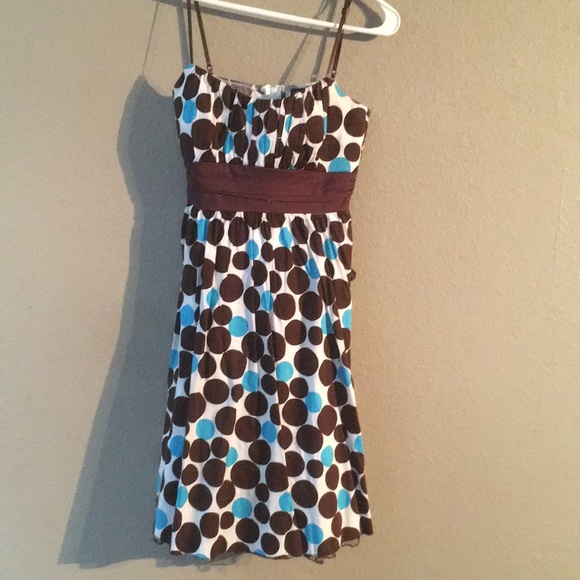 Ruby Rox Dresses & Skirts - Blue brown White Ruby Rox Size 5 midi dress